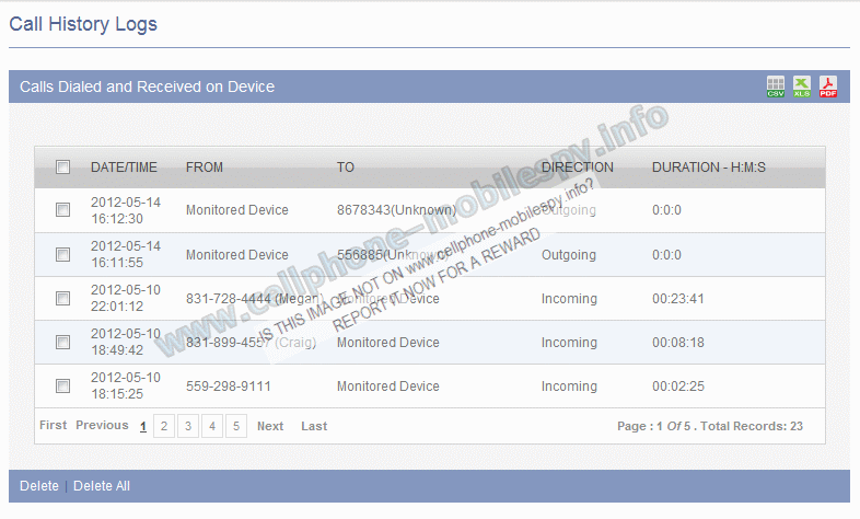WITH CALL HISTORY SPY YOU CAN MONITOR: